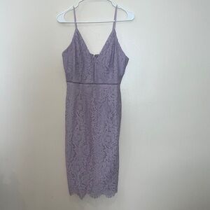 Astr The Label Lattice Inset Lace Overlay Dress Size S